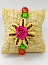 Load image into Gallery viewer, Floral Handcrafted Bhai Bhabhi Rakhi Set