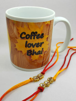 Exclusive Kundan Rakhi With Mug Rakhi Hamper For Brother