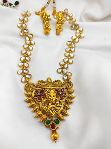 Dancing Ganesha Necklace And Earring Set