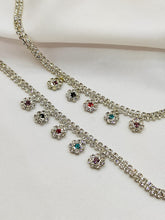 Load image into Gallery viewer, Silver Plated Stone Embellished Anklets