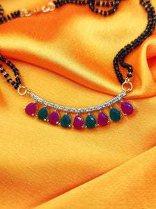 Stone Embellished Multicolour Mangalsutra Set