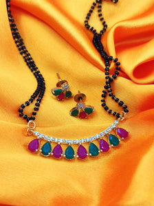 Stone Embellished Multicolour Mangalsutra Set