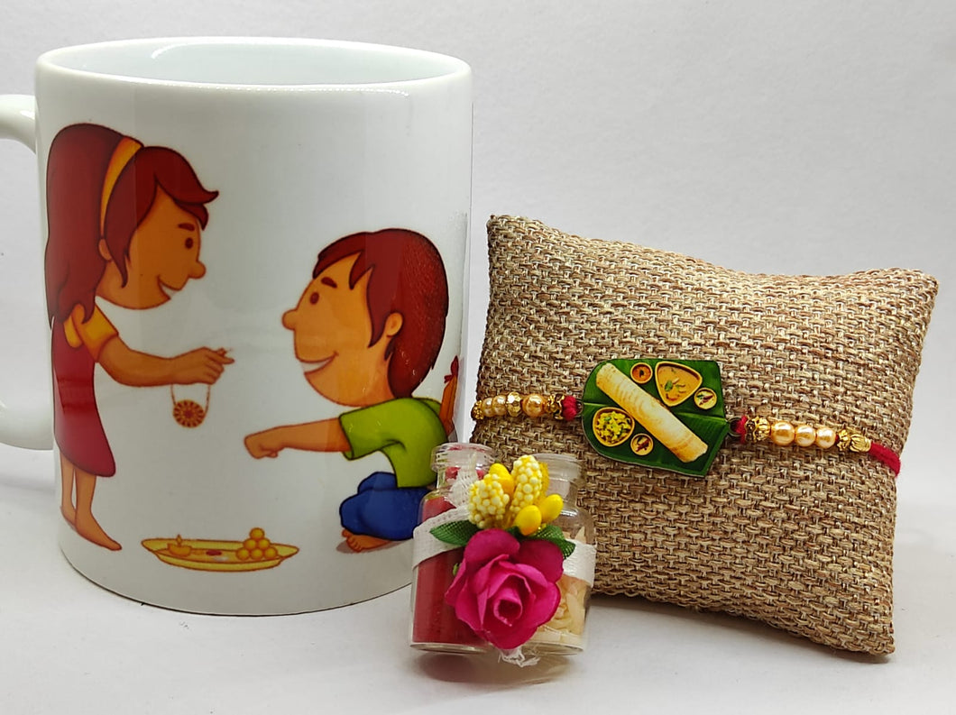 A2 Fashion Exclusive Rakhi With Mug Rakhi Hamper For Kids/Rakhi For The Foodie Brother