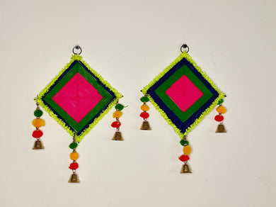 A2 Fashion Handmade woolen Wall Hanging Multicolour(Set of 2)