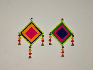 A2 Fashion Handmade Rajasthani woolen Multicolour wall Hanging(Set of 2)