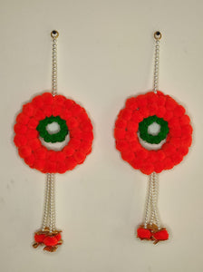 Orange And Green Pompom Door Hangings