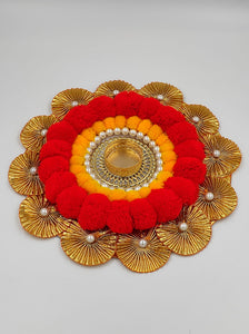 A2 Fashion Decorative Pompom candle holder/Pompom Rangoli/Diwali Decoration