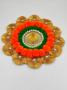 A2 Fashion Decorative Pompom candle holder/Pompom Rangoli/Diwali Decoration