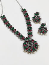 Load image into Gallery viewer, A2 Fashion Multicolor Oxidized Silver Elegantly Ethnic Peacock Jewelry Set