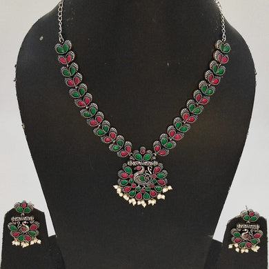 A2 Fashion Multicolor Oxidized Silver Elegantly Ethnic Peacock Jewelry Set