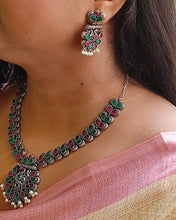 Load image into Gallery viewer, A2 Fashion Multicolor Oxidized Silver Elegantly Ethnic Peacock Jewelry Set