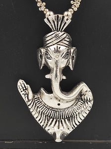 A2 Fashion Oxidized Silver/German Silver Divine Lord Ganesha/Vinayak/Ganpati Necklace