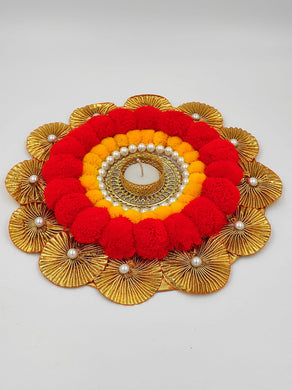 A2 Fashion Decorative Pompom candle holder/Pompom Rangoli/Diwali Decoration