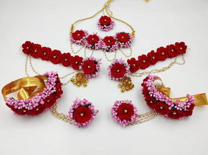 A2 Fashion Bridal Flower Jewelry Set For Haldi/ Mehndi and Sangeet Ceremony