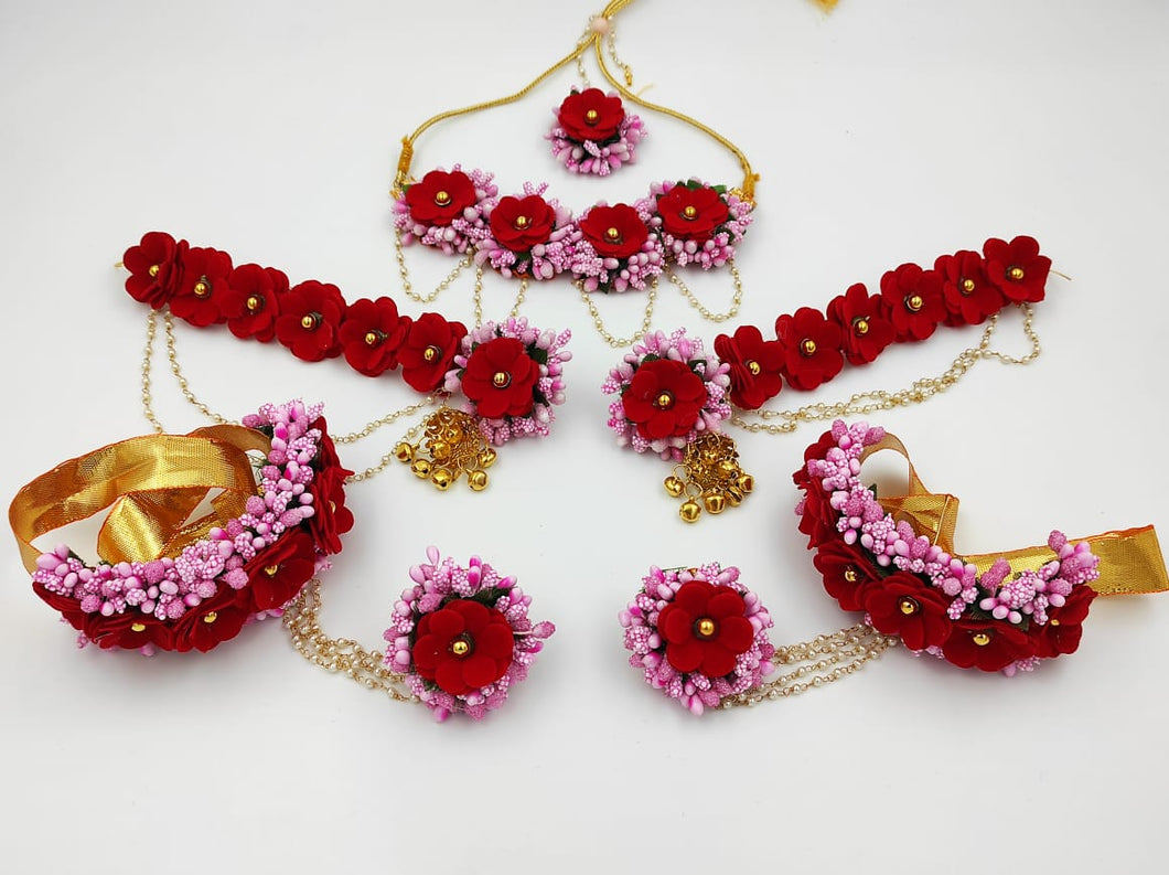 A2 Fashion Bridal Flower Jewelry Set For Haldi/ Mehndi and Sangeet Ceremony