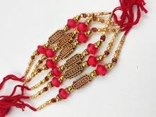 Load image into Gallery viewer, A2 Fashion Wooden Fancy &quot;VEERA&quot; Beaded Rakhi For Brother(Pack Of 6)