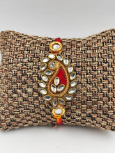 Load image into Gallery viewer, A2 Fashion Designer Kundan Gotapatti  Bhaiya Bhabhi Rakhi/Couple Rakhi Set/Rakhi Lumba Set