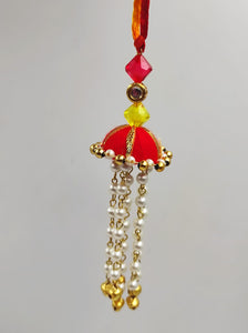 A2 Fashion Designer Kundan Gotapatti  Bhaiya Bhabhi Rakhi/Couple Rakhi Set/Rakhi Lumba Set