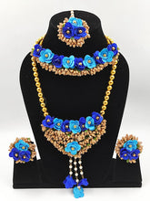 Load image into Gallery viewer, A2 Fashion Bridal Blue Floral jewellery Set/Mehndi,Haldi Jewellery Set