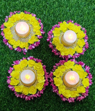 Load image into Gallery viewer, A2 Fashion Designer Handcrafted Floral Candle Holder Rangoli Diwali Decoration( Set Of 4)