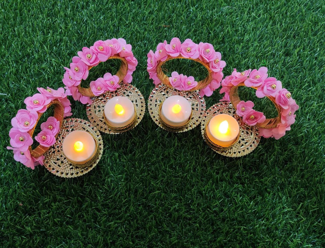 A2 Fashion Designer Handcrafted Floral Candle Holder Diwali Decoration