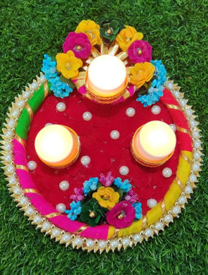 A2 Fashion Designer Handcrafted Floral Candle Holder Rangoli Diwali Decoration