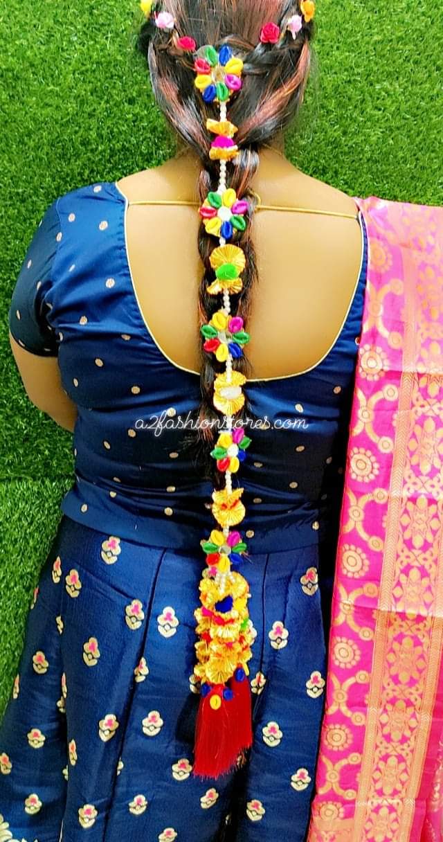A2 Fashion Punjabi  Paranda Style GotaPatti Hair Accessories/Hair Jewelry For Women And Girls.