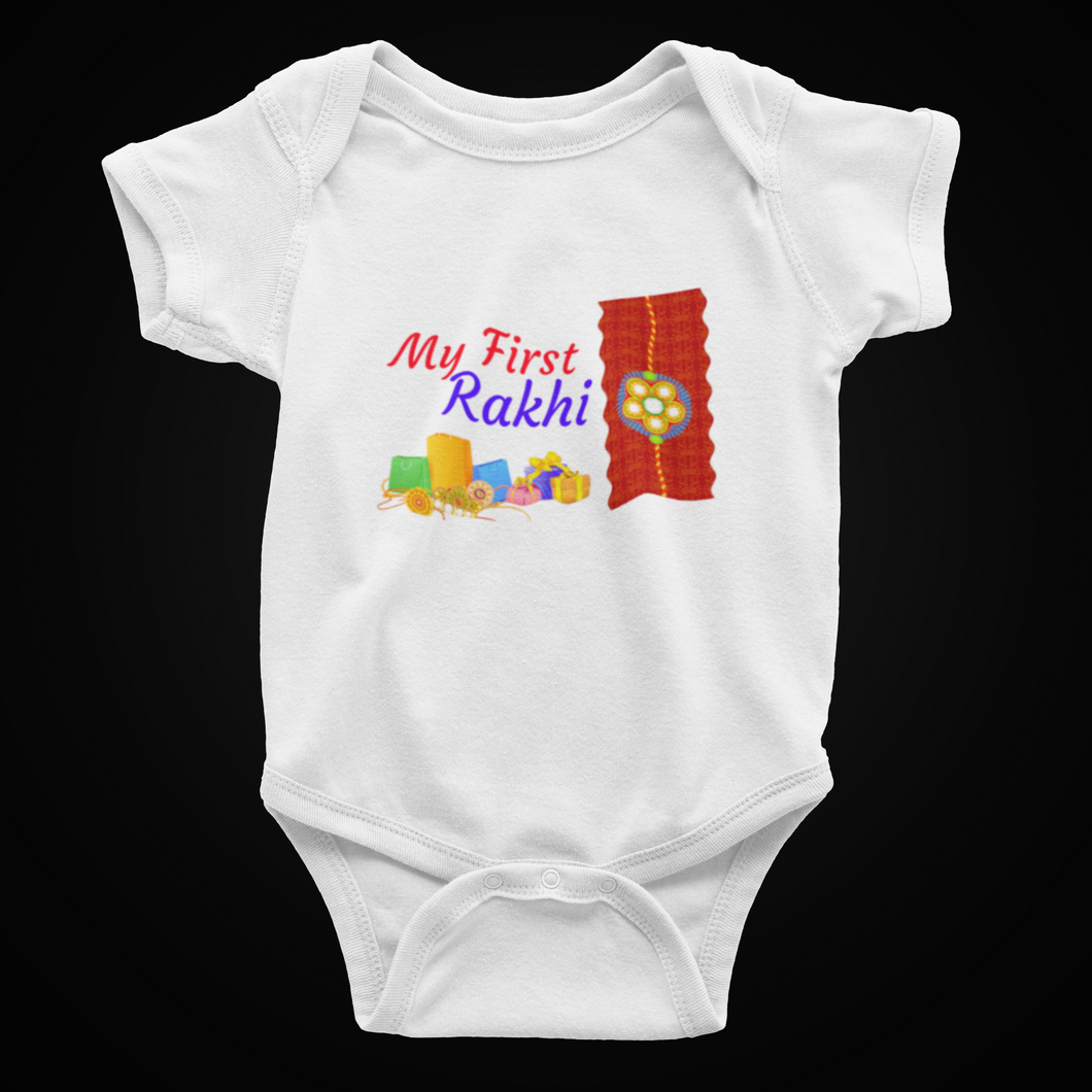 A2 Fashion -My First Rakhi Romper For Babies/Newborn
